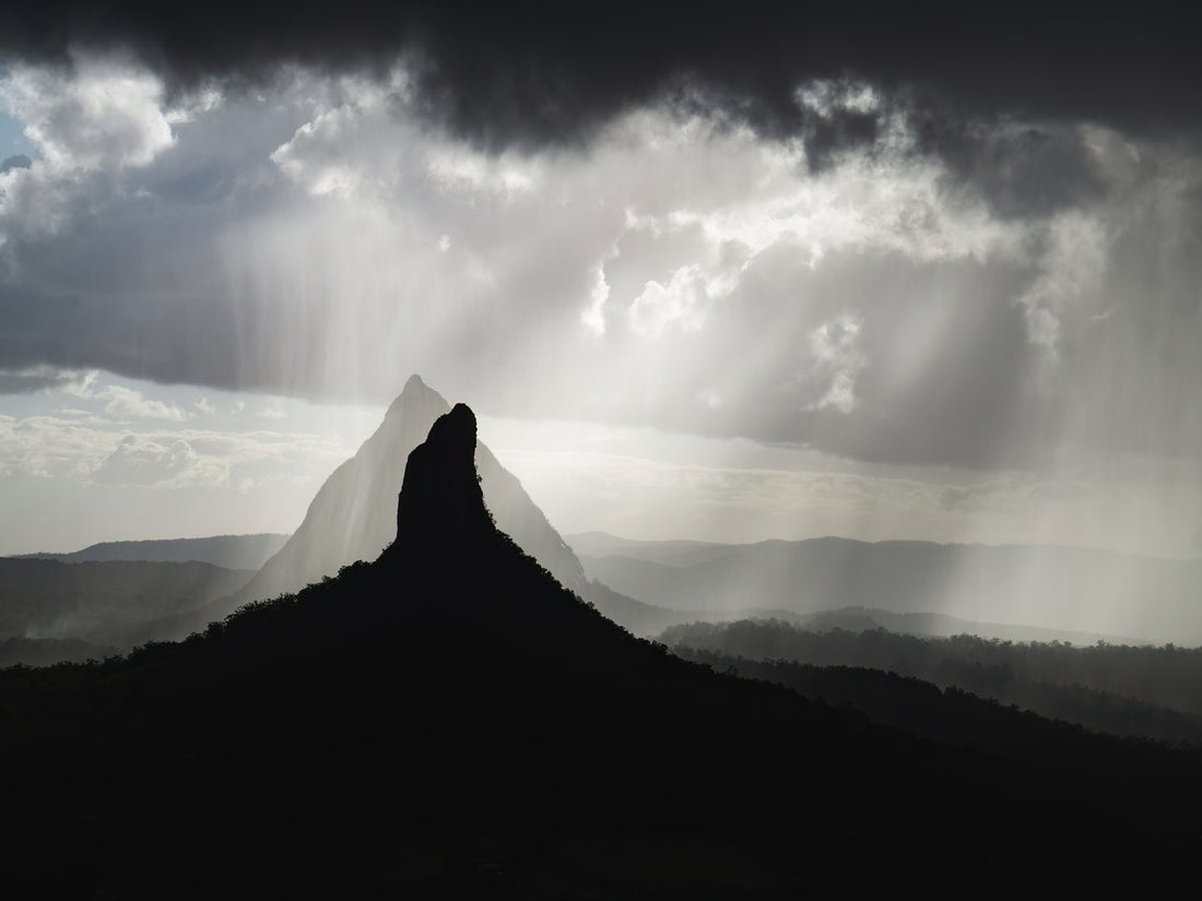 Rain Rays in Glasshouse Mountains