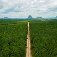 Aerial Shot of the Glass House Mountains on the Sunshine Coast