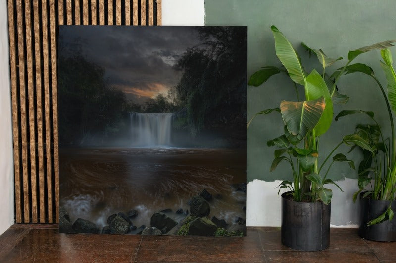 Killen Falls on a stormy sunset