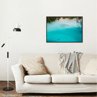 Over the blue: two manta rays meet - 2