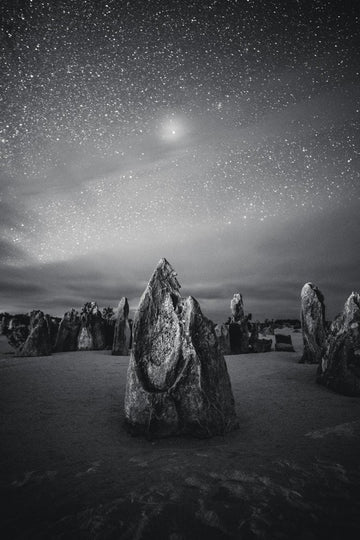 The Pinnacles under the Northern Star in Black and White - 1