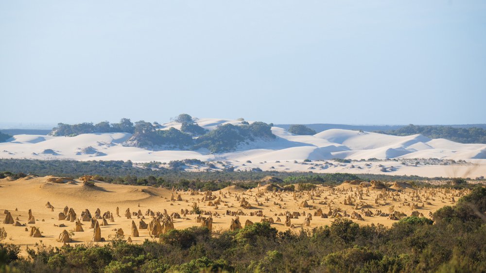 The Pinnacles Desert and the white sand dunes - 1