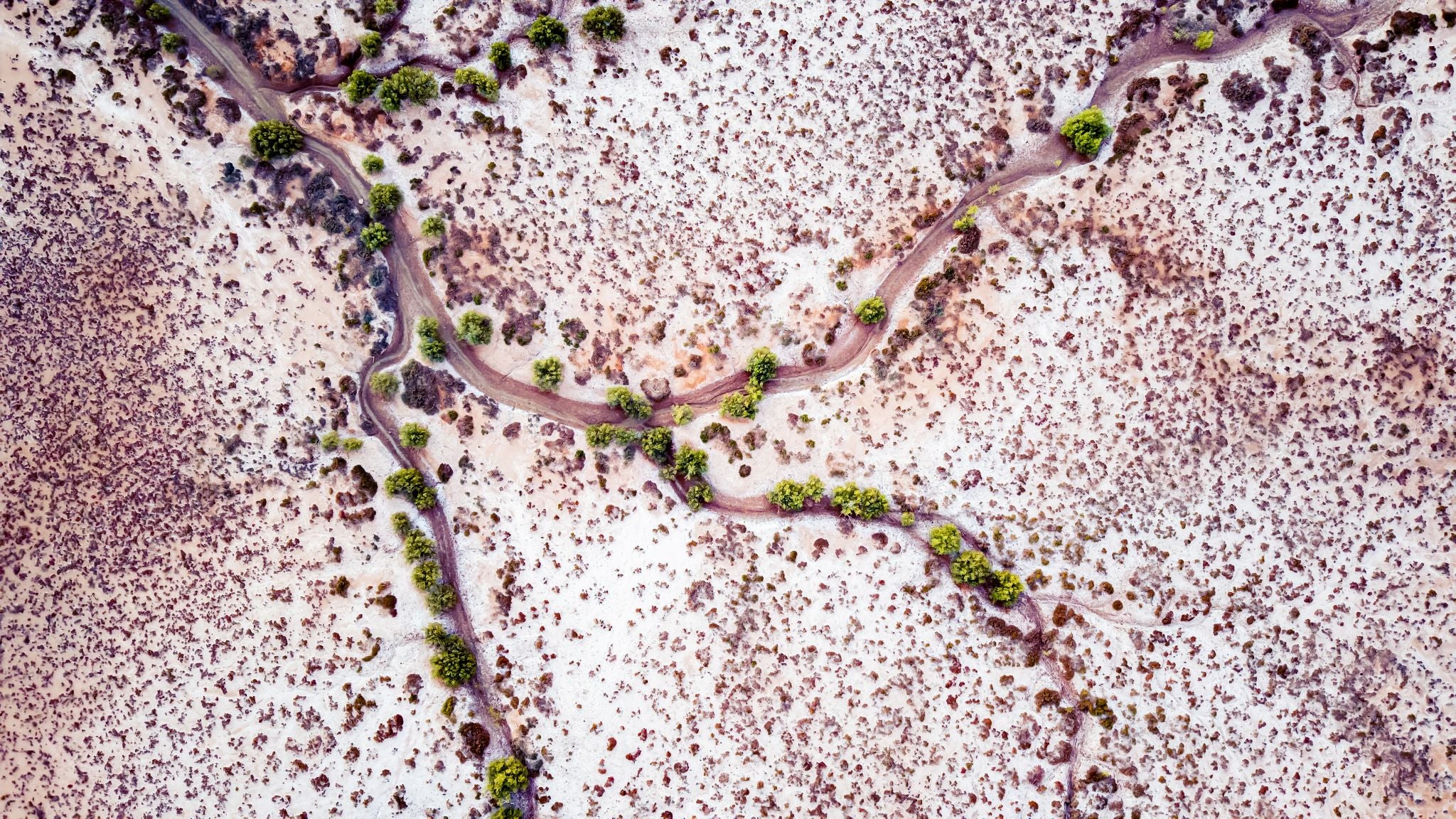 Aerial photo of receding water channels near Pardoo, Western Australia ...