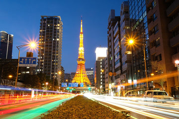 Tokyo Tower Traffic Trails, Tokyo, Japan