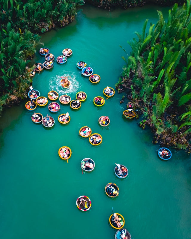 Coconut boats party in Vietnam