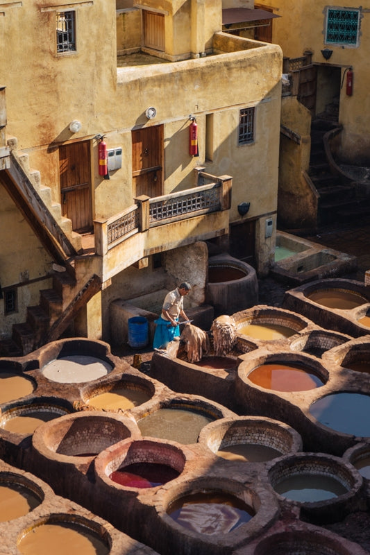 Leather Tannery in Fes City, Morocco