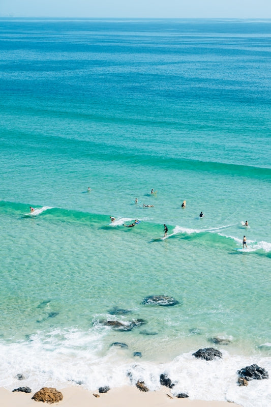 Surfing Waves at Kirra Beach, Gold Coast