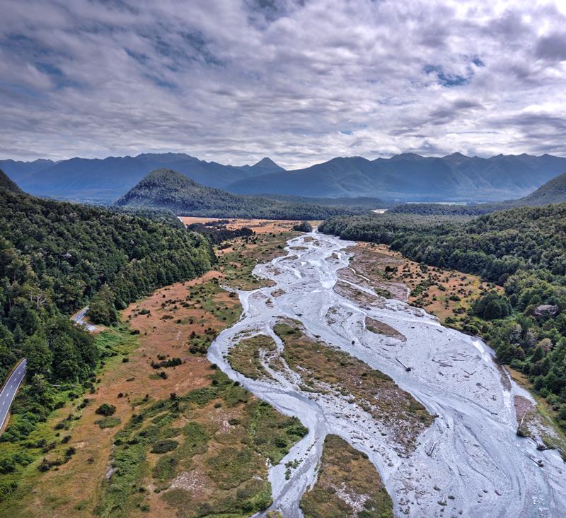 Maruia River NZ vert pano