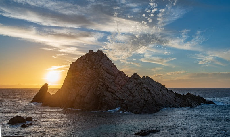 Orange sunset Sugarloaf Rock