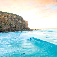 Redhead Surfer Landscape