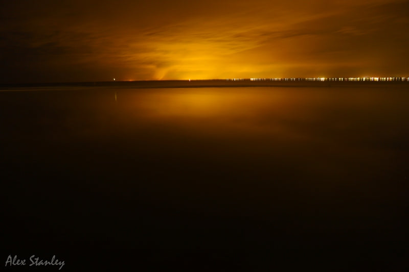 Glowing night sky