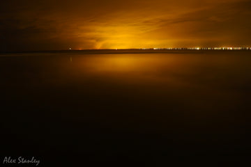 Glowing night sky