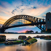 Sunset Behind The Coat Hanger, Sydney Harbour Bridge.