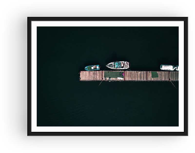 The pier from above at Yamanakako, Minamitsuru District, Japan